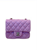 Chanel Pink Square Classic Single Flap Bag with Gold Hardware