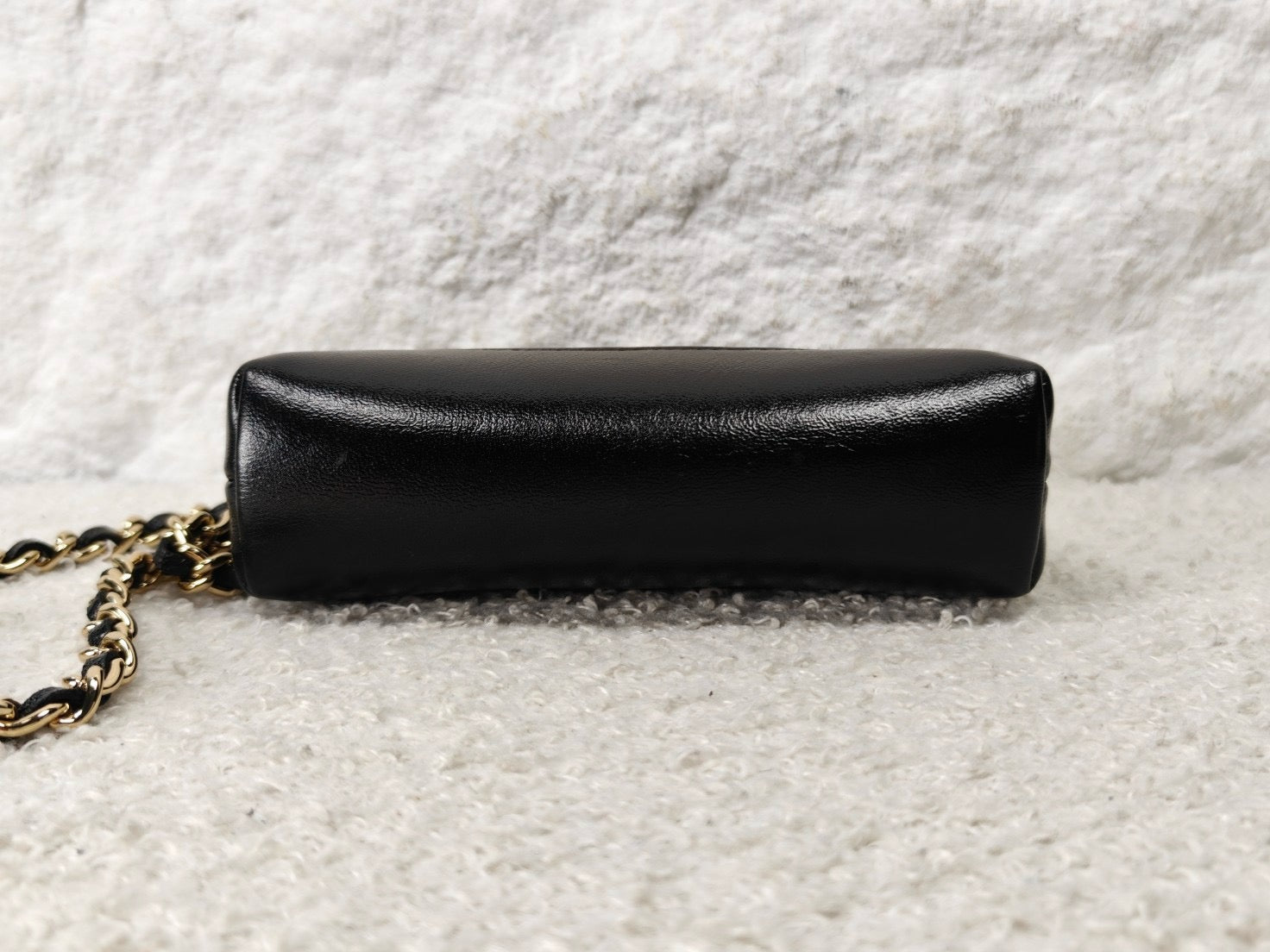 Chanel 31 Bag Super Mini Black Shiny Calfskin Gold‑Tone Hardware Pre‑Owned Top Handle Chain Crossbody