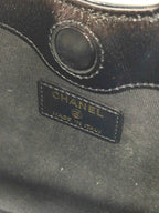 Chanel 31 Bag Super Mini Black Shiny Calfskin Gold‑Tone Hardware Pre‑Owned Top Handle Chain Crossbody