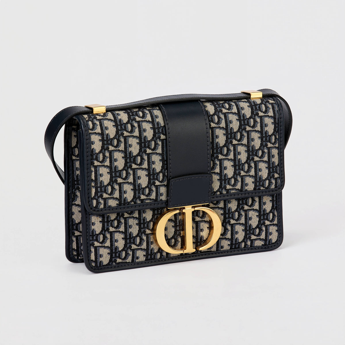 Dior 30 Montaigne Bag Blue Dior Oblique Canvas Gold‑Tone Hardware