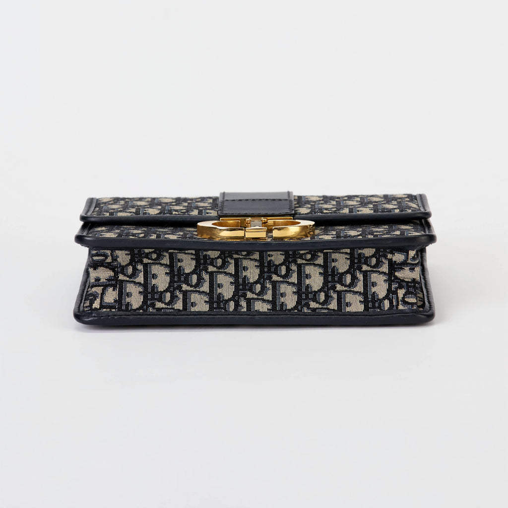 Dior 30 Montaigne Bag Blue Dior Oblique Canvas Gold‑Tone Hardware