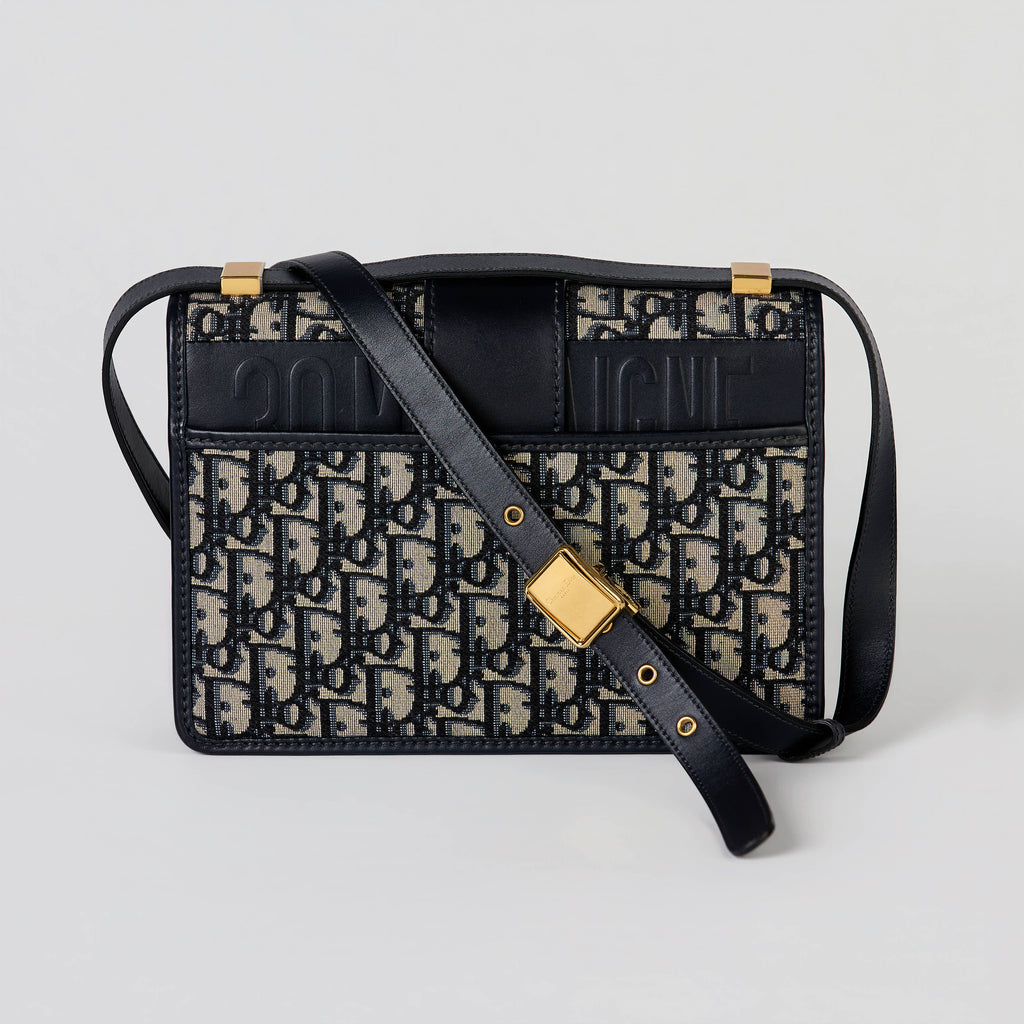 Dior 30 Montaigne Bag Blue Dior Oblique Canvas Gold‑Tone Hardware