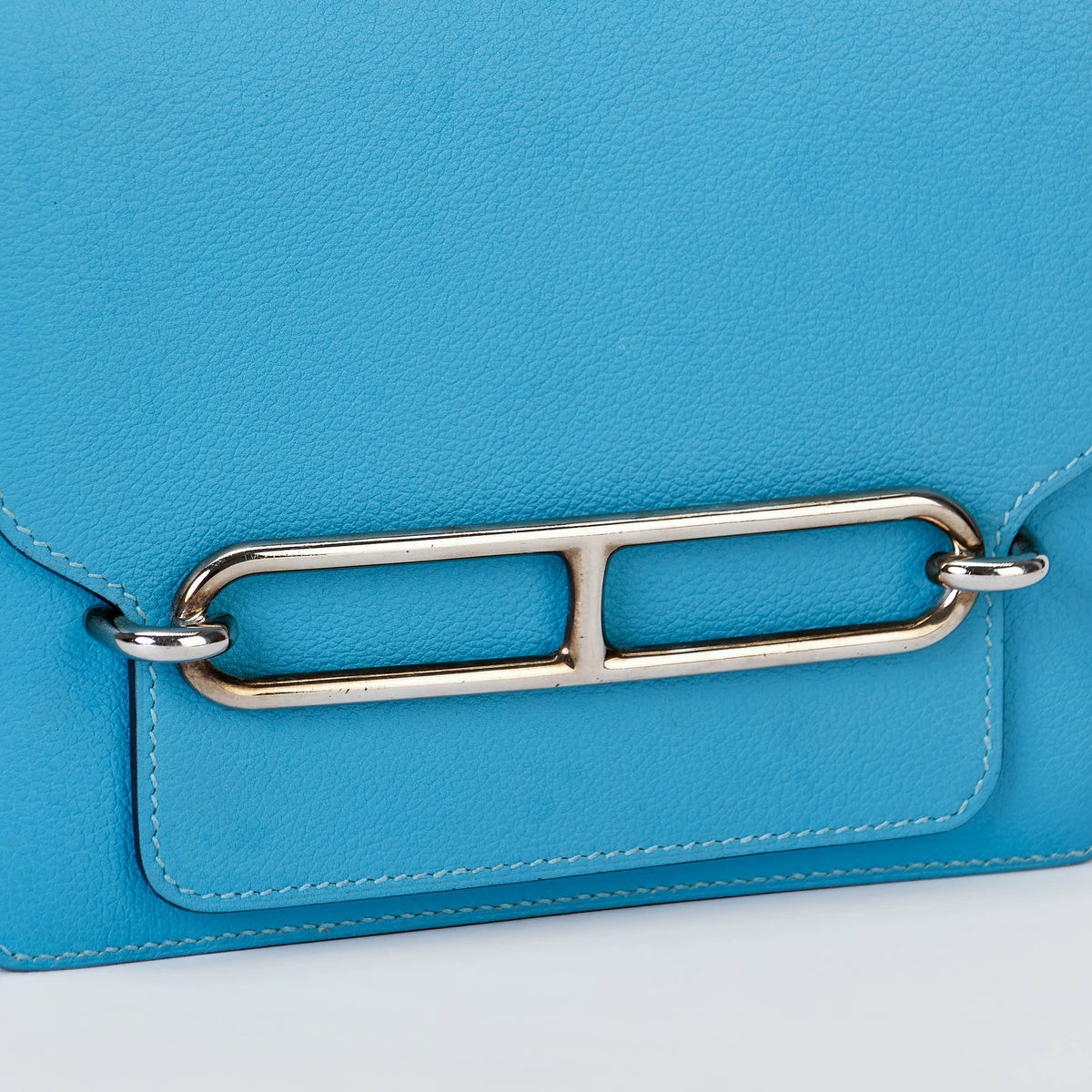 Hermès Roulis Bag Blue Evercolor Leather Palladium Hardware Crossbody