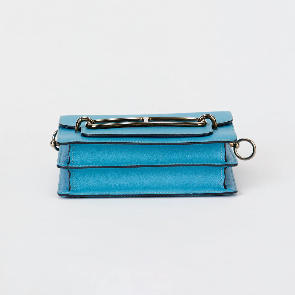 Hermès Roulis Bag Blue Evercolor Leather Palladium Hardware Crossbody