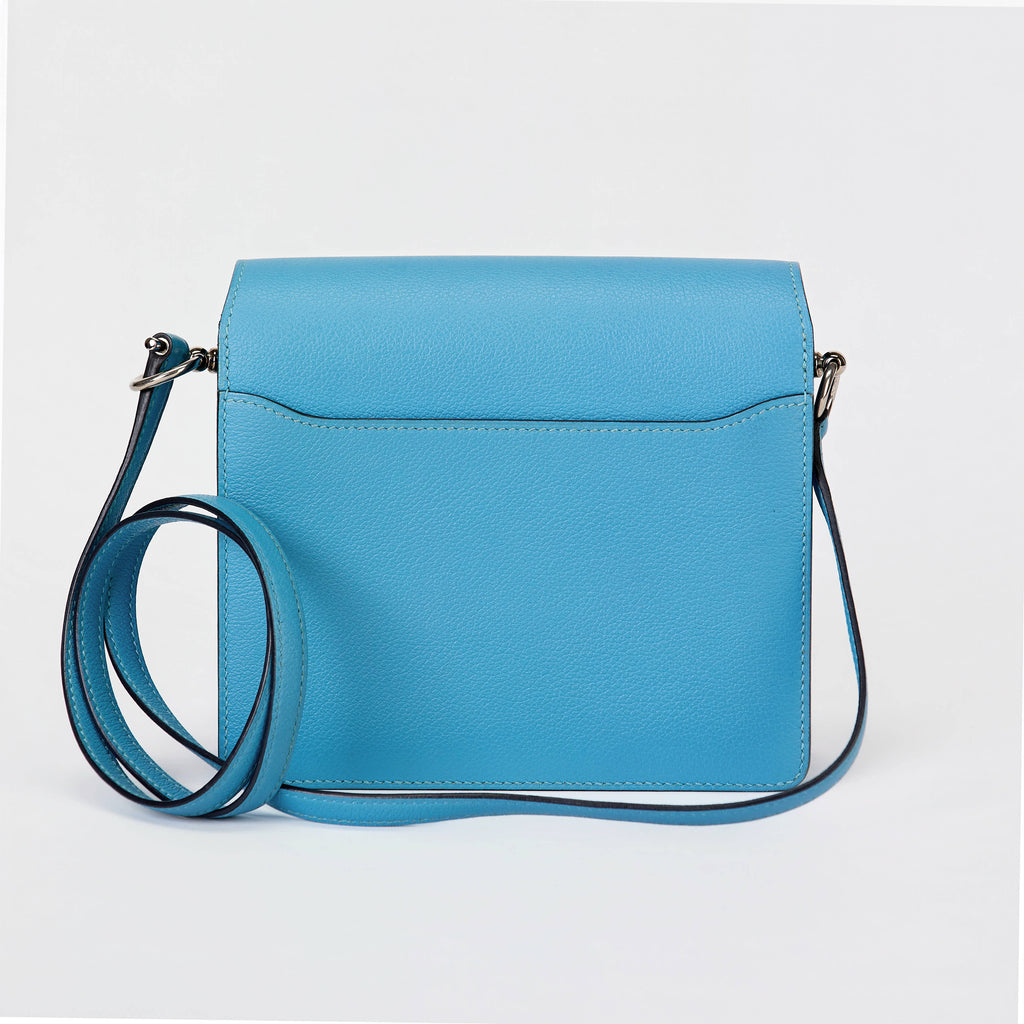 Hermès Roulis Bag Blue Evercolor Leather Palladium Hardware Crossbody