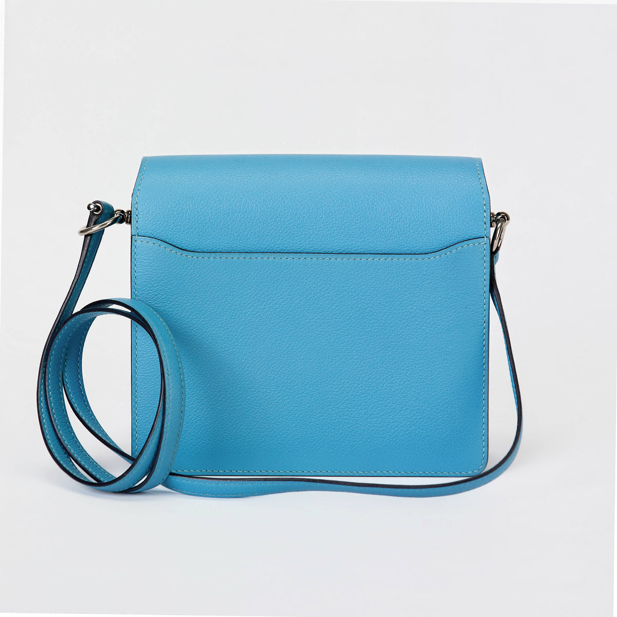 Hermès Roulis Bag Blue Evercolor Leather Palladium Hardware Crossbody