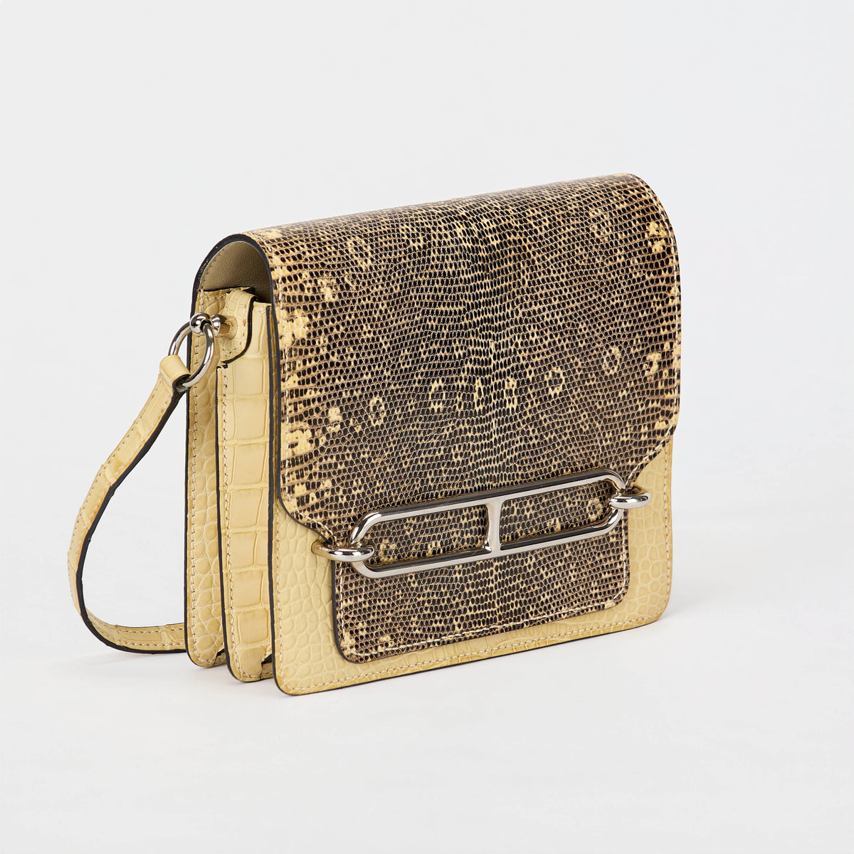 Hermès Roulis Bag Lizard & Alligator Leather Palladium Hardware Crossbody