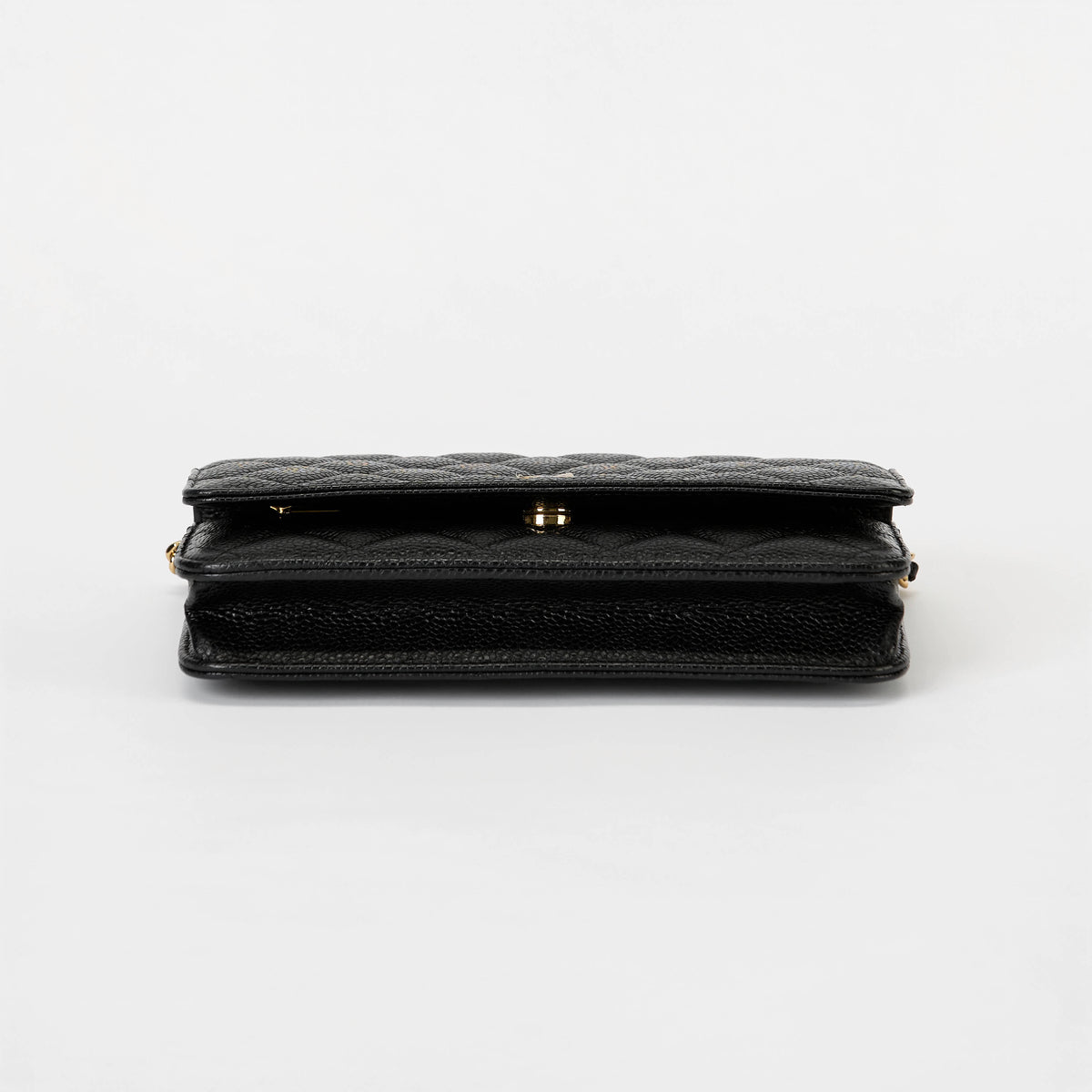 Chanel Wallet On Chain WOC Black Quilted Caviar Leather Gold Hardware