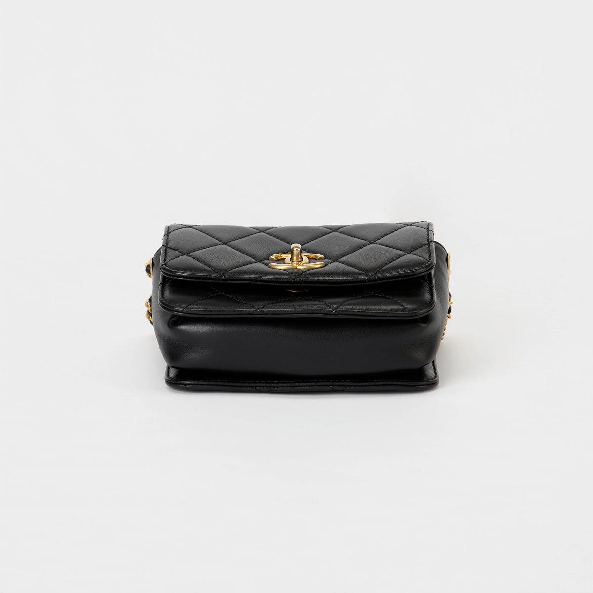 Chanel Mini Classic Flap Bag Black Quilted Lambskin Leather Gold Hardware