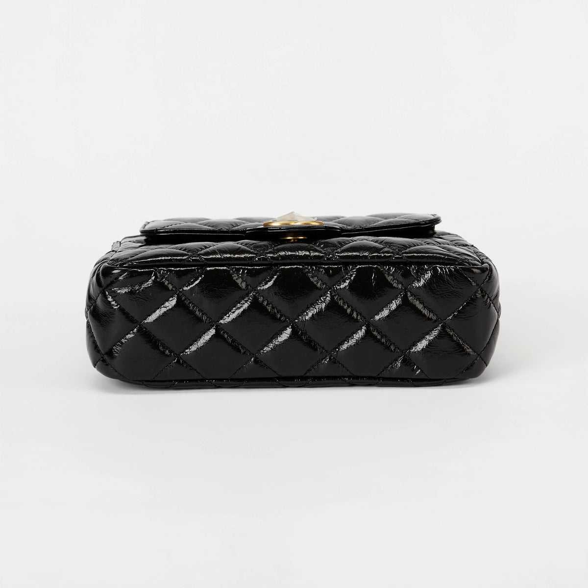 Chanel Small Hobo Bag Black Quilted Crinkled Shiny Calfskin Gold Hardware