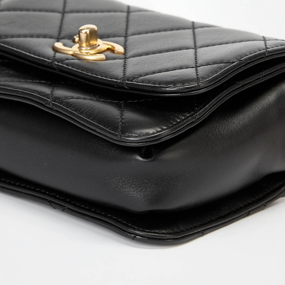 Chanel Mini Classic Flap Bag Black Quilted Lambskin Leather Gold Hardware