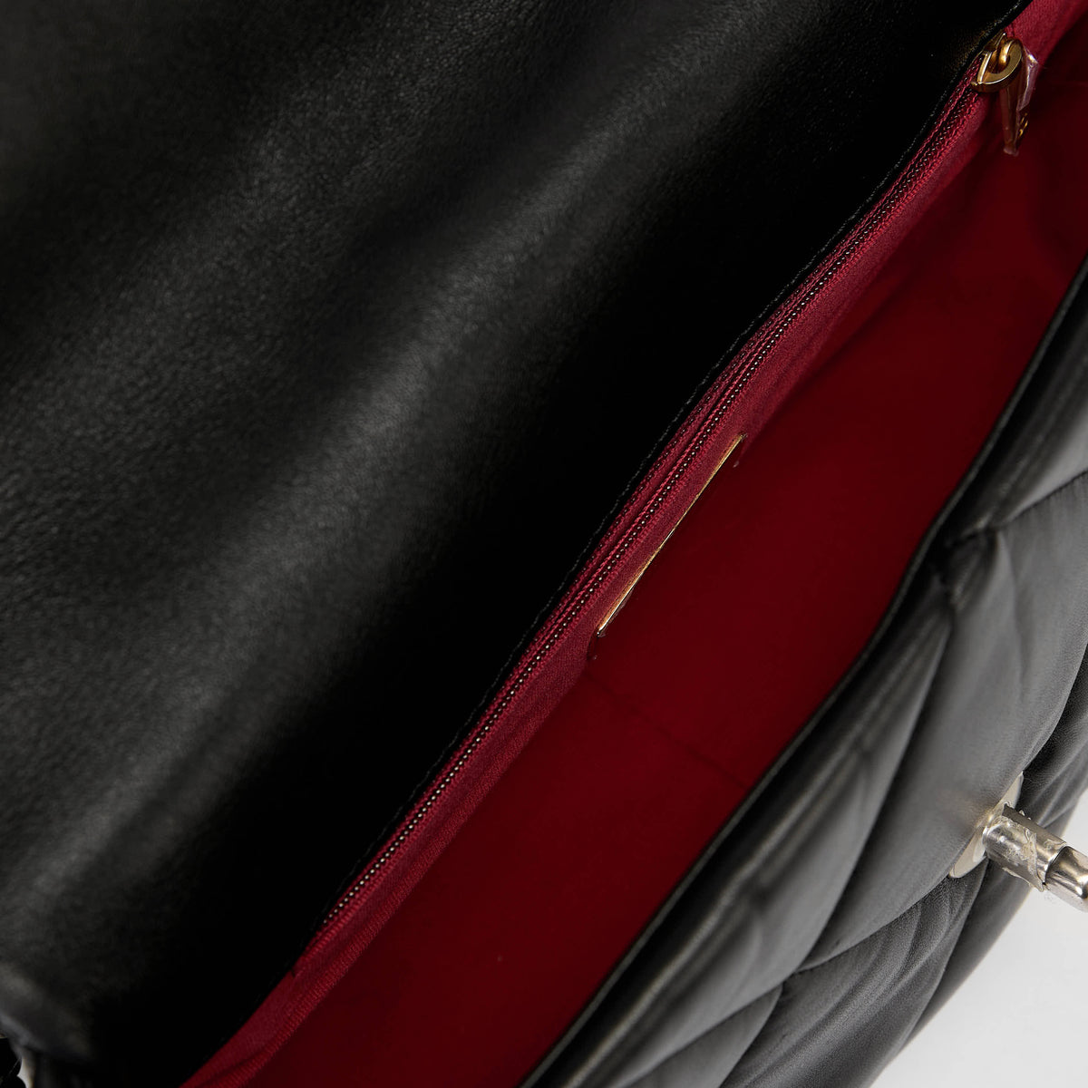 Chanel Small 19 Flap Bag Black Quilted Lambskin Leather Silver Hardware
