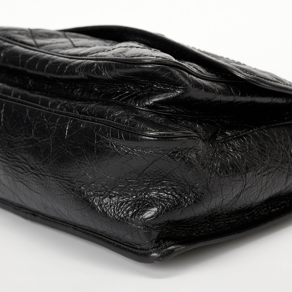YSL Medium Niki Shoulder Bag Black Crinkle Quilted Leather Silver Hardware