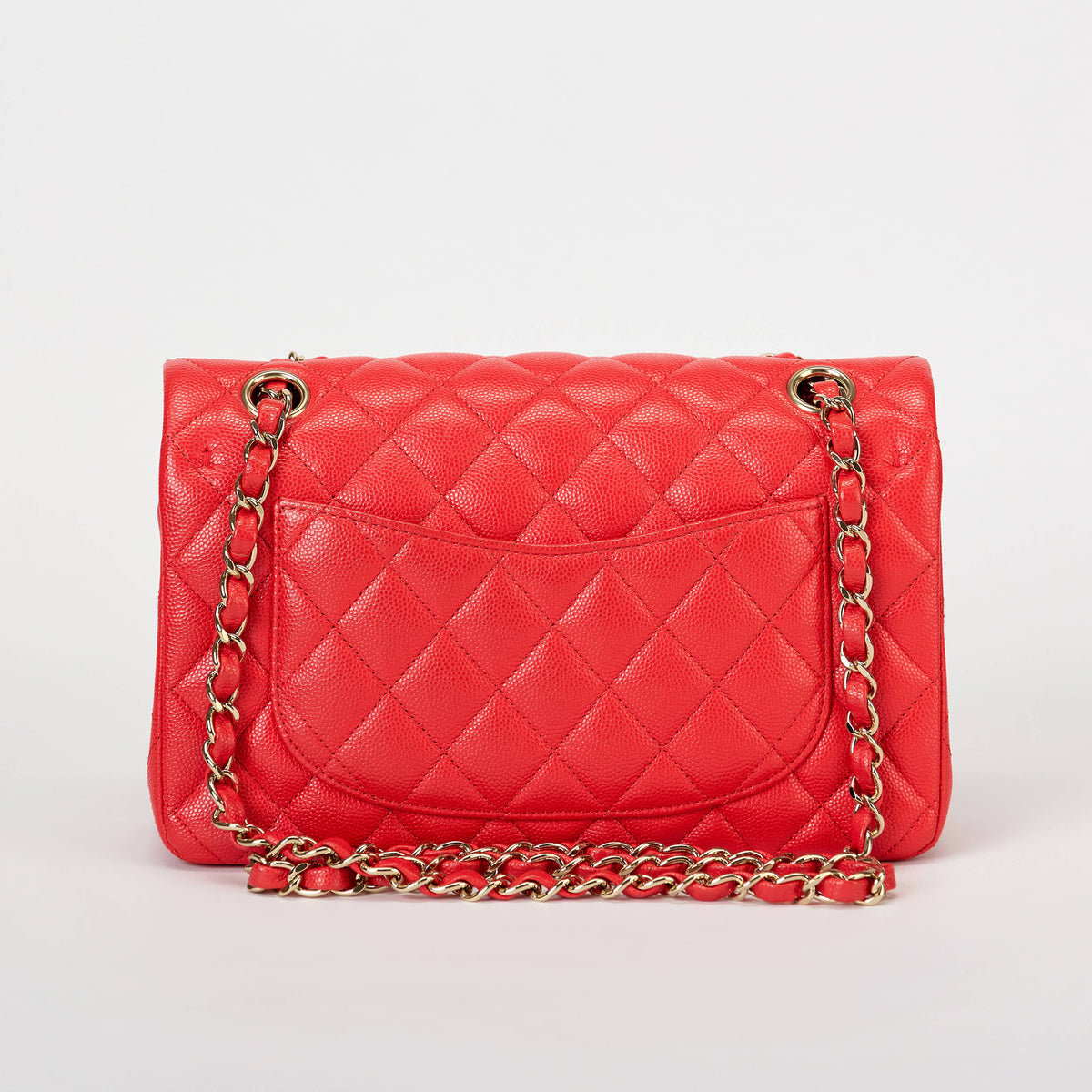 Chanel Classic Flap Bag Bright Red Caviar Leather Gold‑Tone Hardware