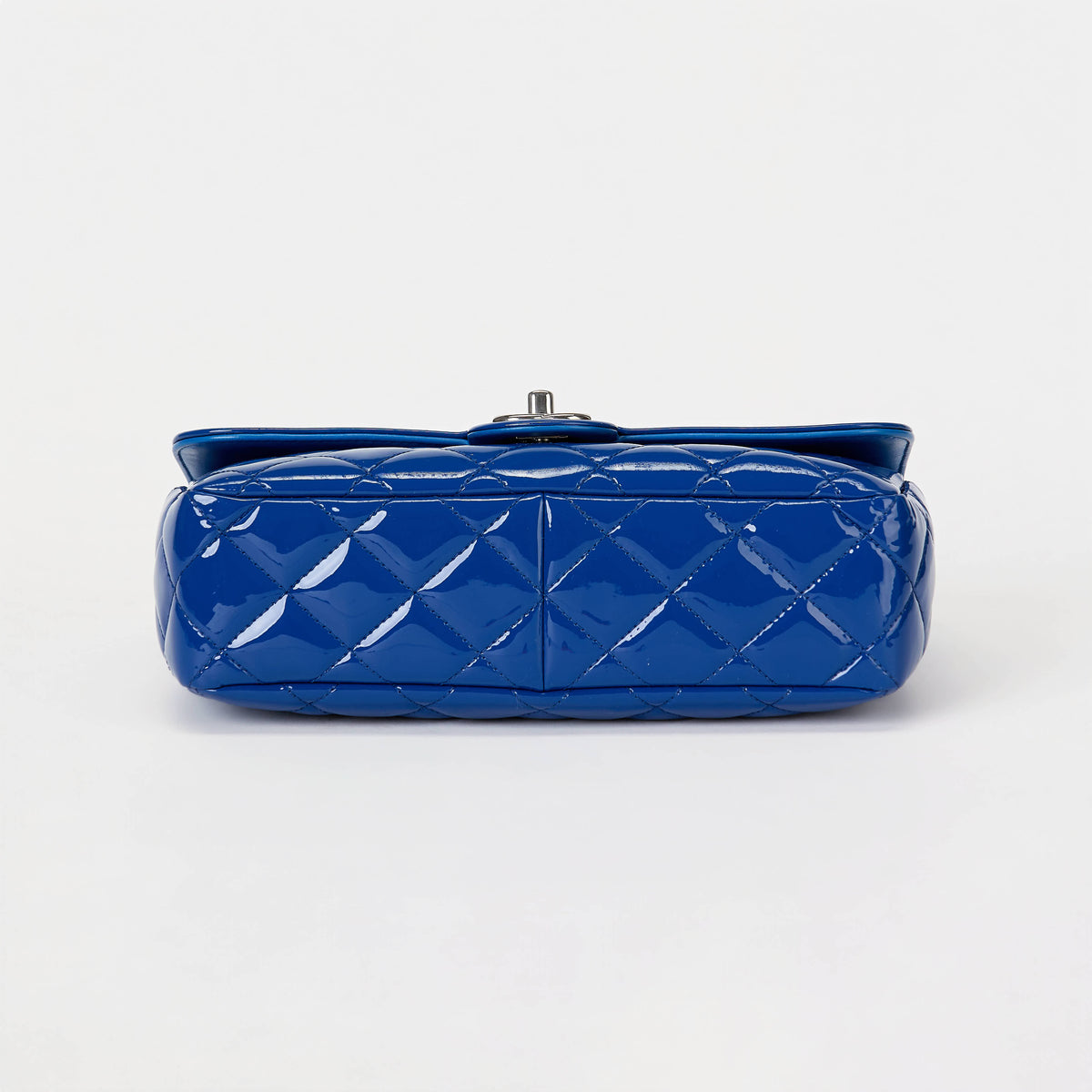 Chanel Classic Flap Bag Royal Blue Patent Leather Silver‑Tone Hardware