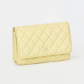 Chanel Wallet On Chain WOC Pale Yellow Caviar Leather Gold‑Tone Hardware