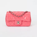 Chanel Small Classic Flap Bag Bubblegum Pink Patent Leather Silver‑Tone Hardware