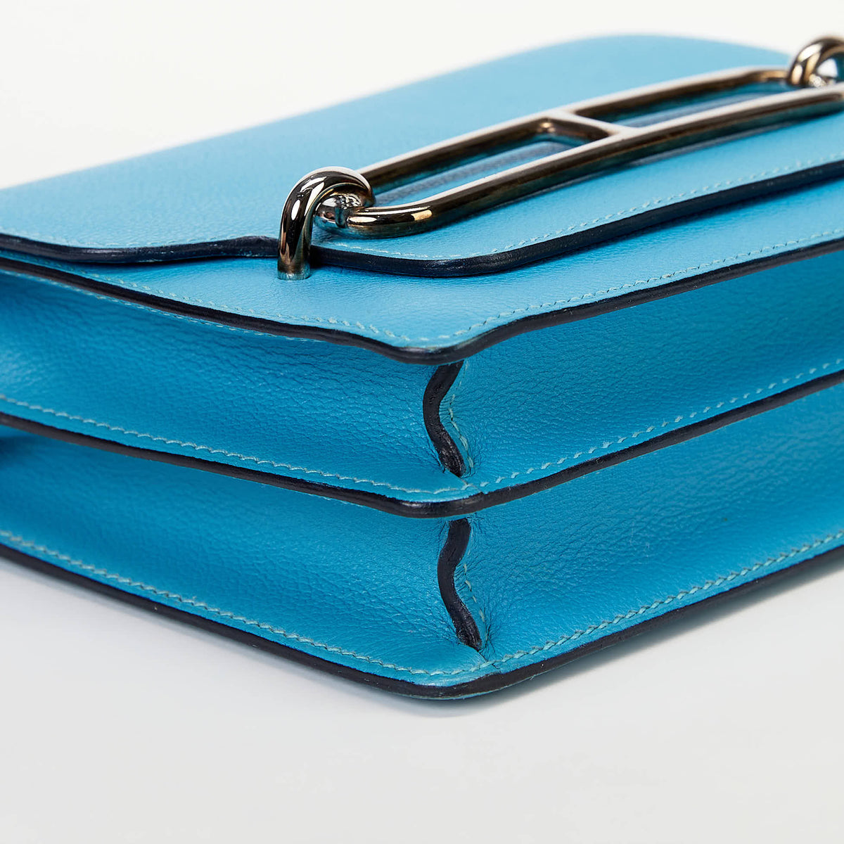 Hermès Roulis Bag Blue Evercolor Leather Palladium Hardware Crossbody