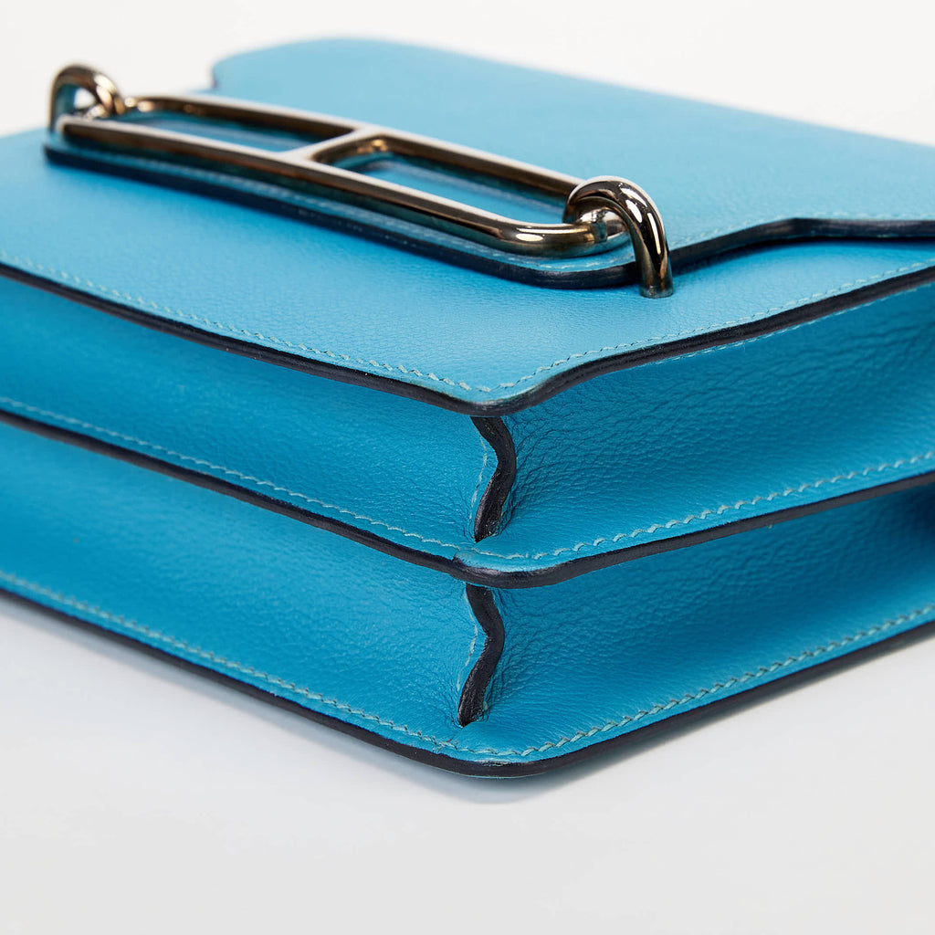 Hermès Roulis Bag Blue Evercolor Leather Palladium Hardware Crossbody