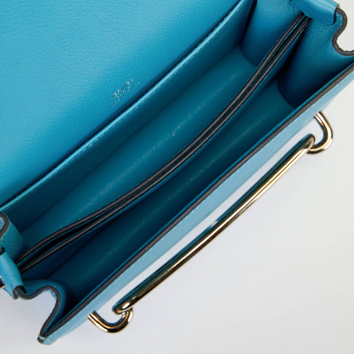Hermès Roulis Bag Blue Evercolor Leather Palladium Hardware Crossbody
