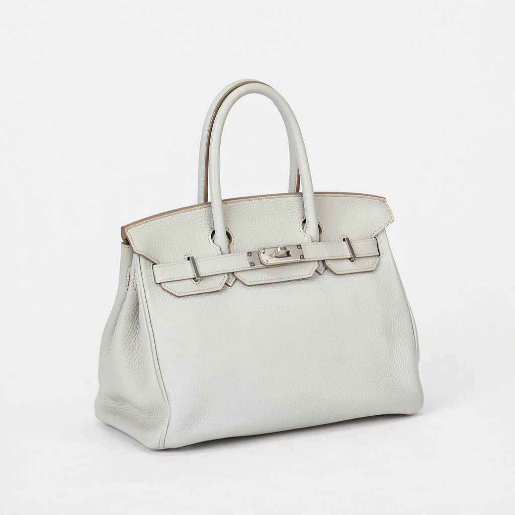 Hermès Birkin 30 Gris Perle Togo Leather Palladium Hardware Handbag