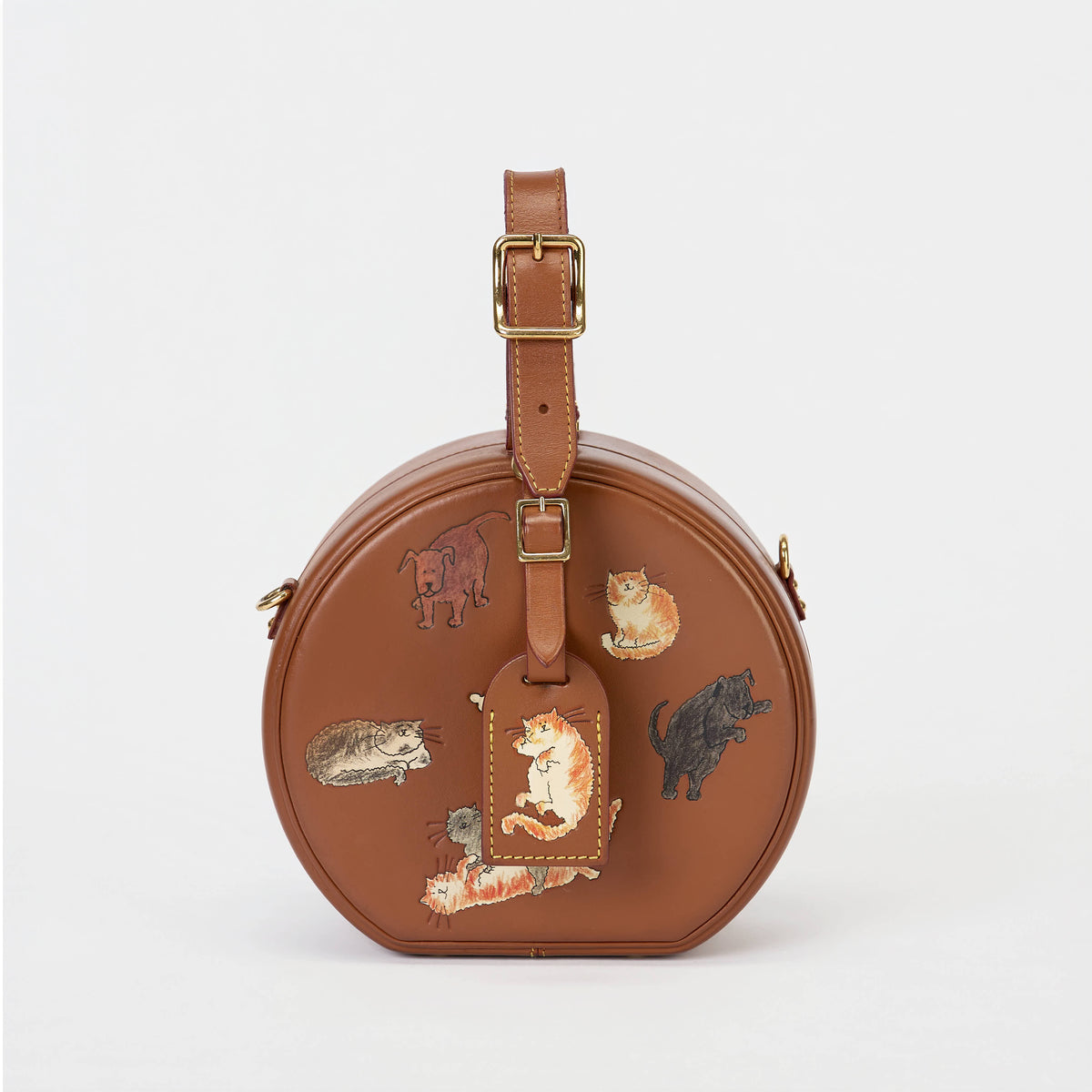 Louis Vuitton Petite Boite Chapeau Catogram Brown Leather Gold Hardware Crossbody Bag