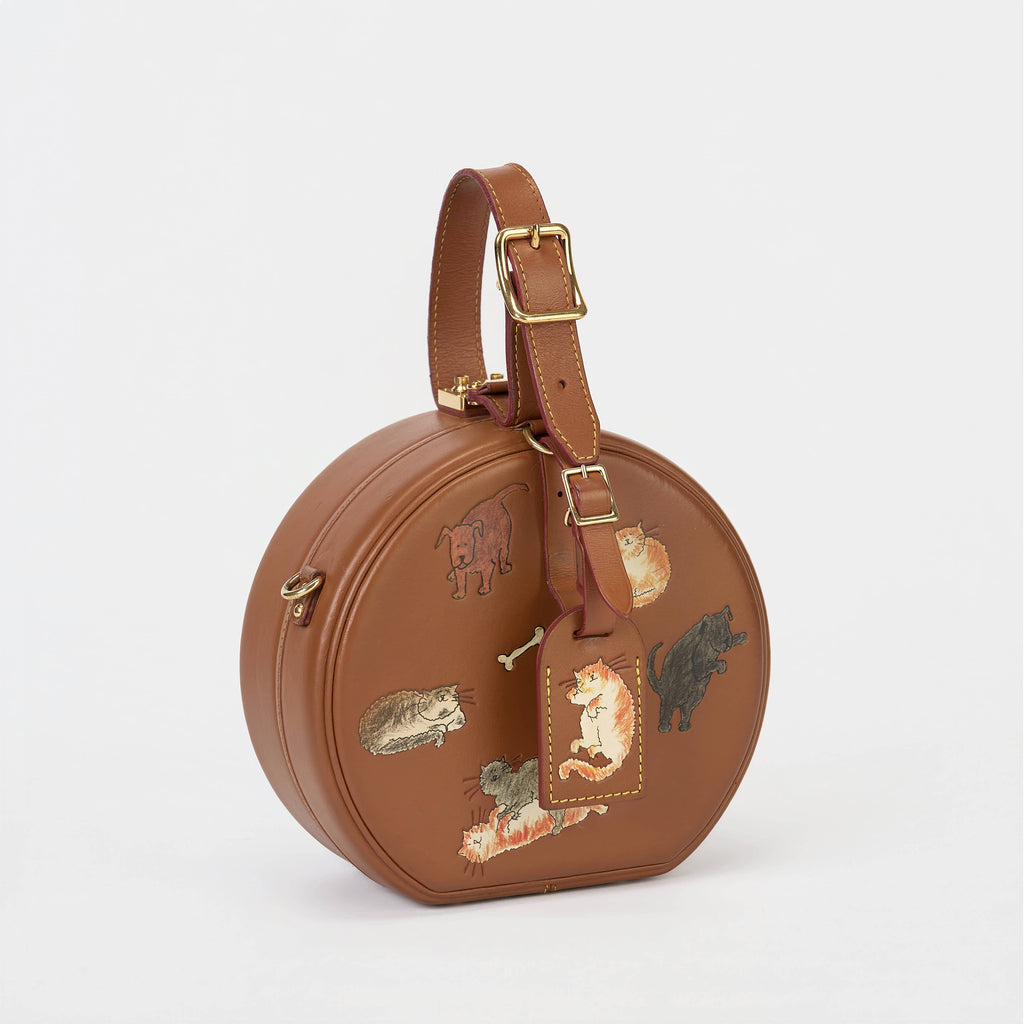Louis Vuitton Petite Boite Chapeau Catogram Brown Leather Gold Hardware Crossbody Bag