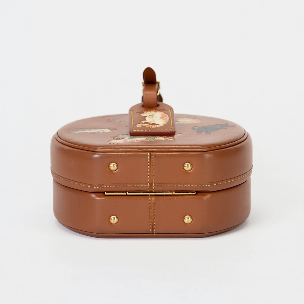 Louis Vuitton Petite Boite Chapeau Catogram Brown Leather Gold Hardware Crossbody Bag