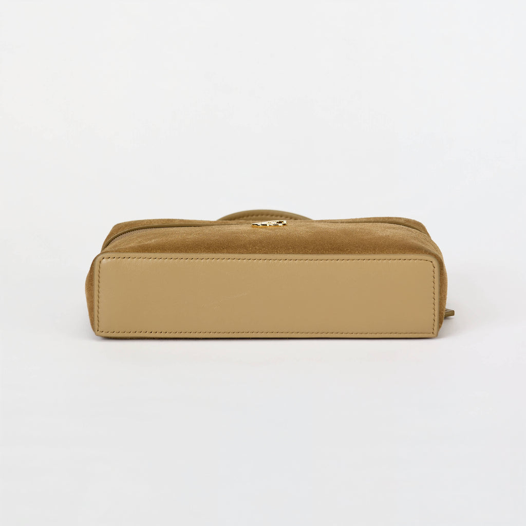 Chanel Vanity Case Camel Suede Gold‑Tone Hardware Top Handle Crossbody Bag