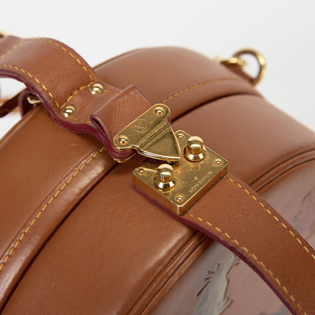 Louis Vuitton Petite Boite Chapeau Catogram Brown Leather Gold Hardware Crossbody Bag