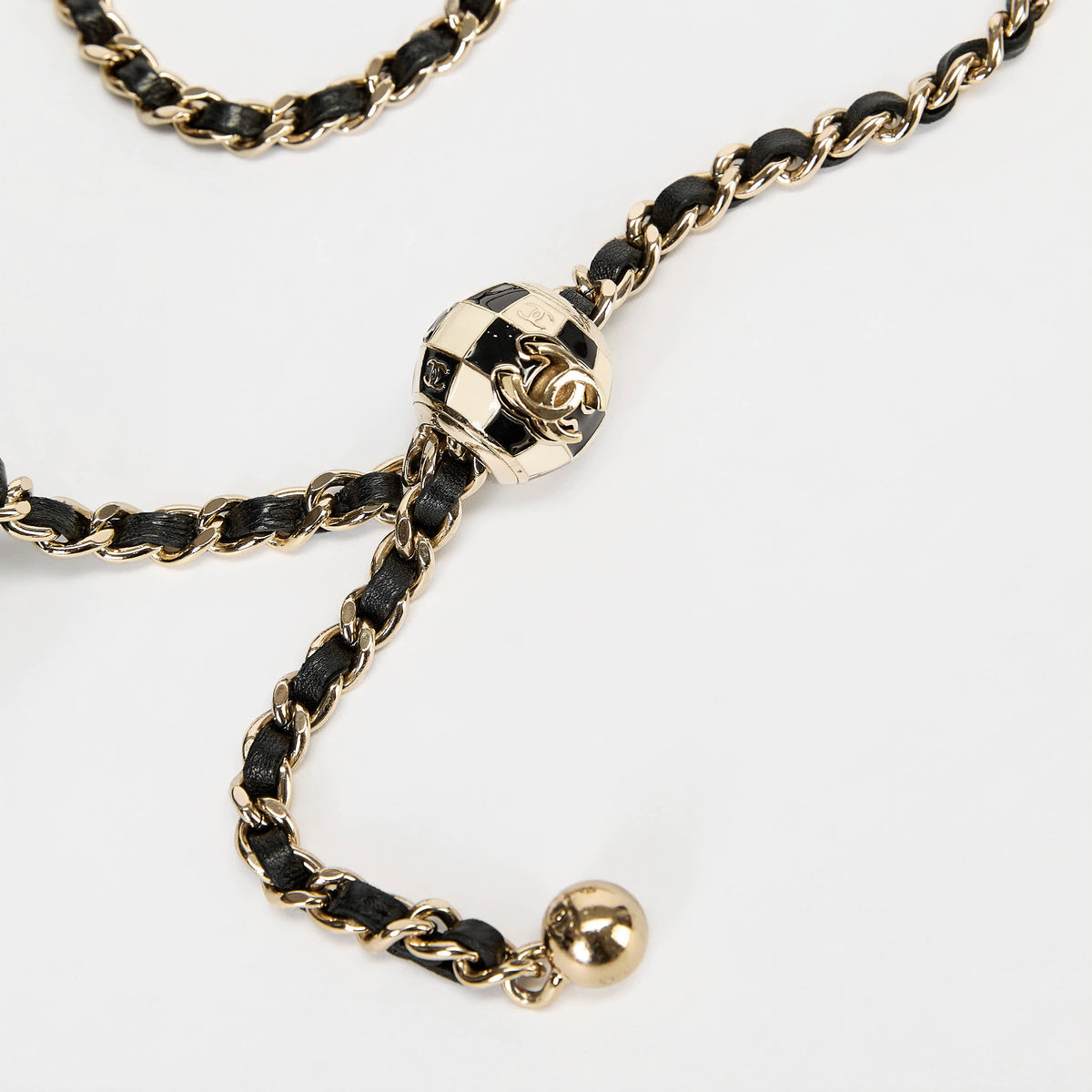 Chanel Vanity Case Black Lambskin Gold‑Tone Hardware Checker Ball Chain Crossbody Bag