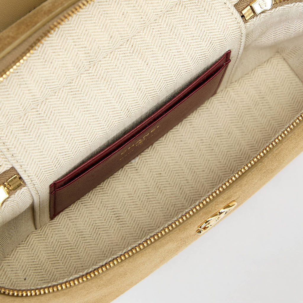 Chanel Vanity Case Camel Suede Gold‑Tone Hardware Top Handle Crossbody Bag