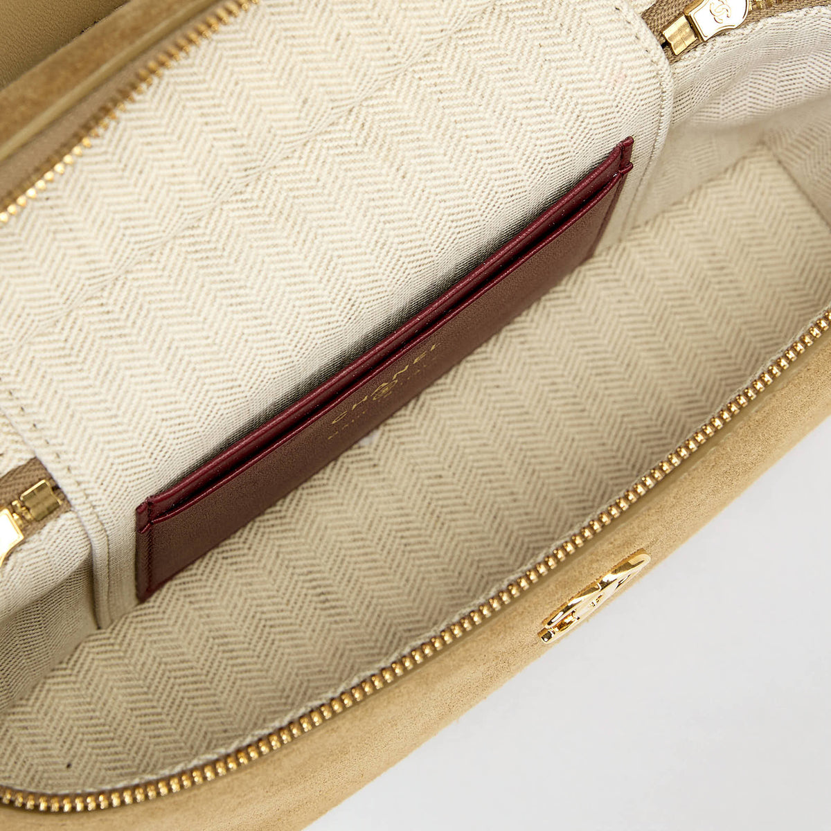 Chanel Vanity Case Camel Suede Gold‑Tone Hardware Top Handle Crossbody Bag