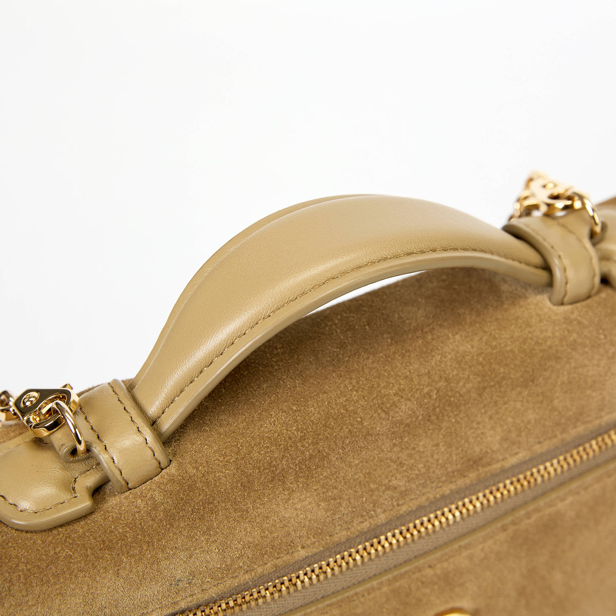 Chanel Vanity Case Camel Suede Gold‑Tone Hardware Top Handle Crossbody Bag