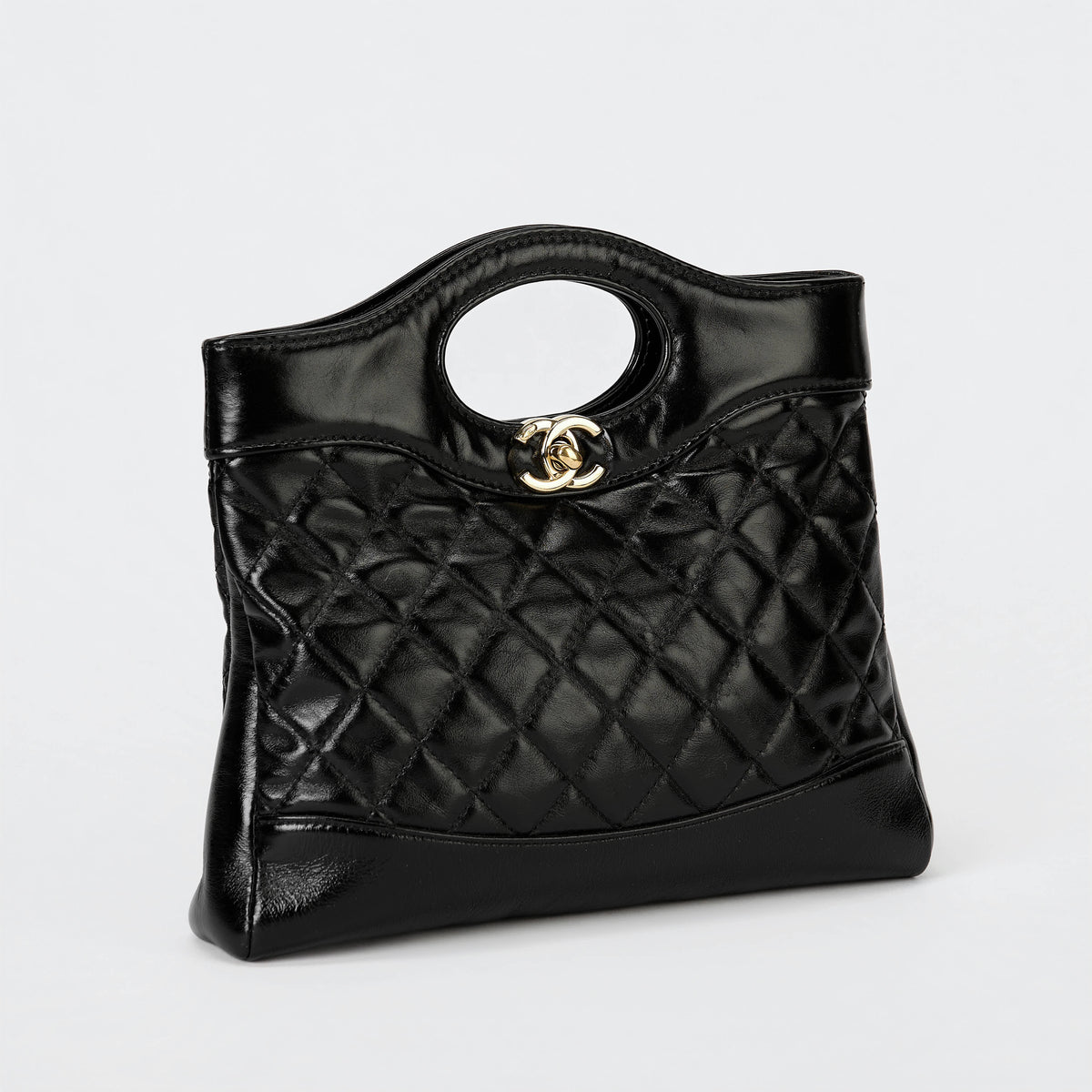 Chanel 31 Mini Shopping Bag Black Glazed Calfskin Gold‑Tone Hardware Handbag Crossbody