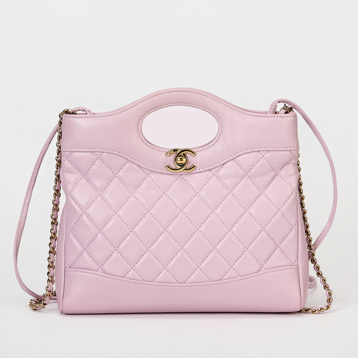 Chanel 31 Mini Shopping Bag Pastel Pink Calfskin Gold‑Tone Hardware Handbag & Crossbody