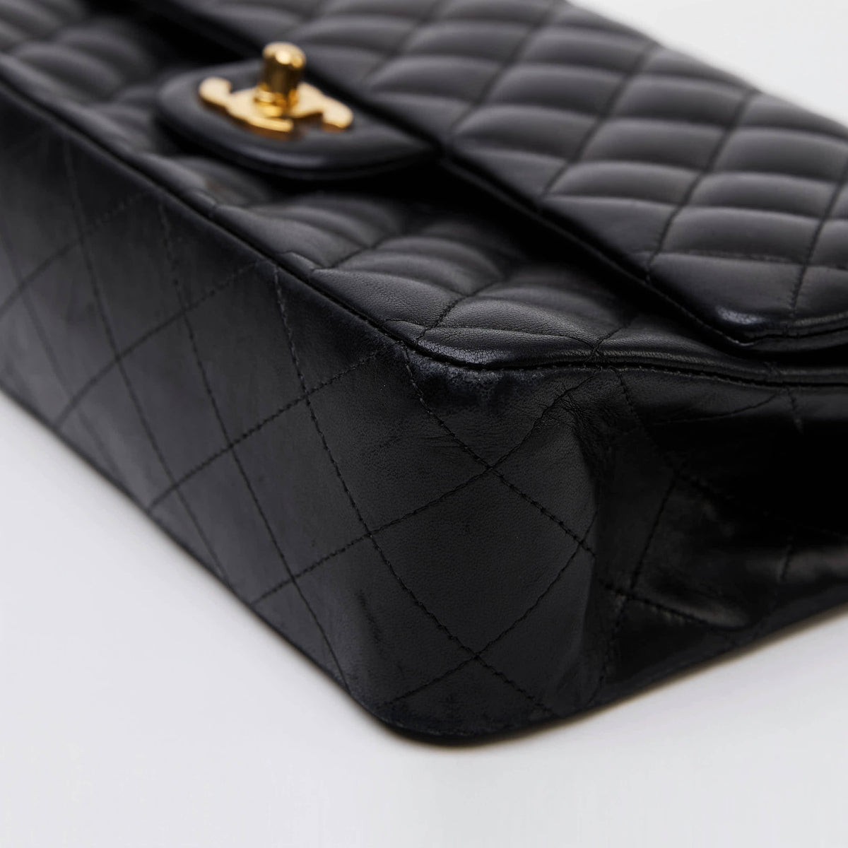 Chanel Classic Double Flap Medium Black Lambskin Gold Hardware