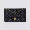 Chanel Classic Double Flap Medium Black Lambskin Gold Hardware