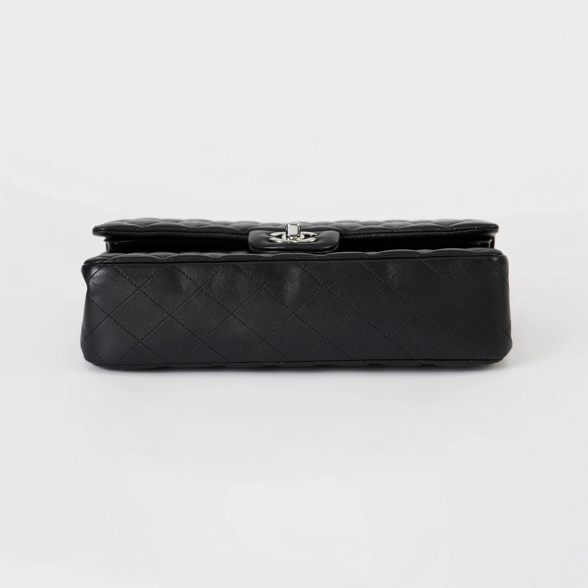 Chanel Classic Double Flap Medium Black Lambskin Silver Hardware