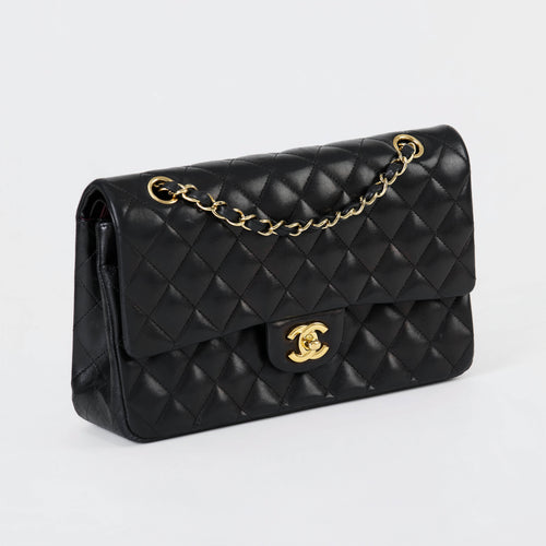 Chanel Classic Double Flap Medium Black Lambskin Gold Hardware