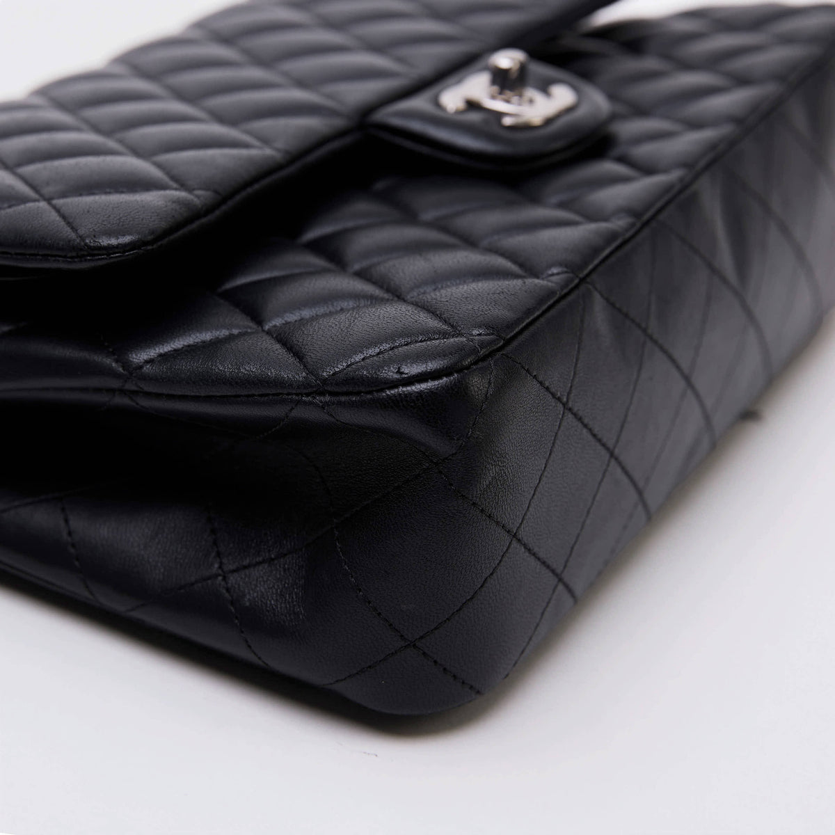 Chanel Classic Double Flap Medium Black Lambskin Silver Hardware