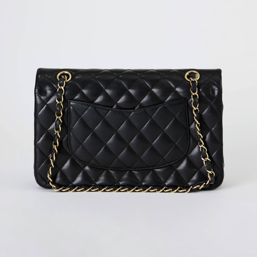 Chanel Classic Double Flap Medium Black Lambskin Gold Hardware