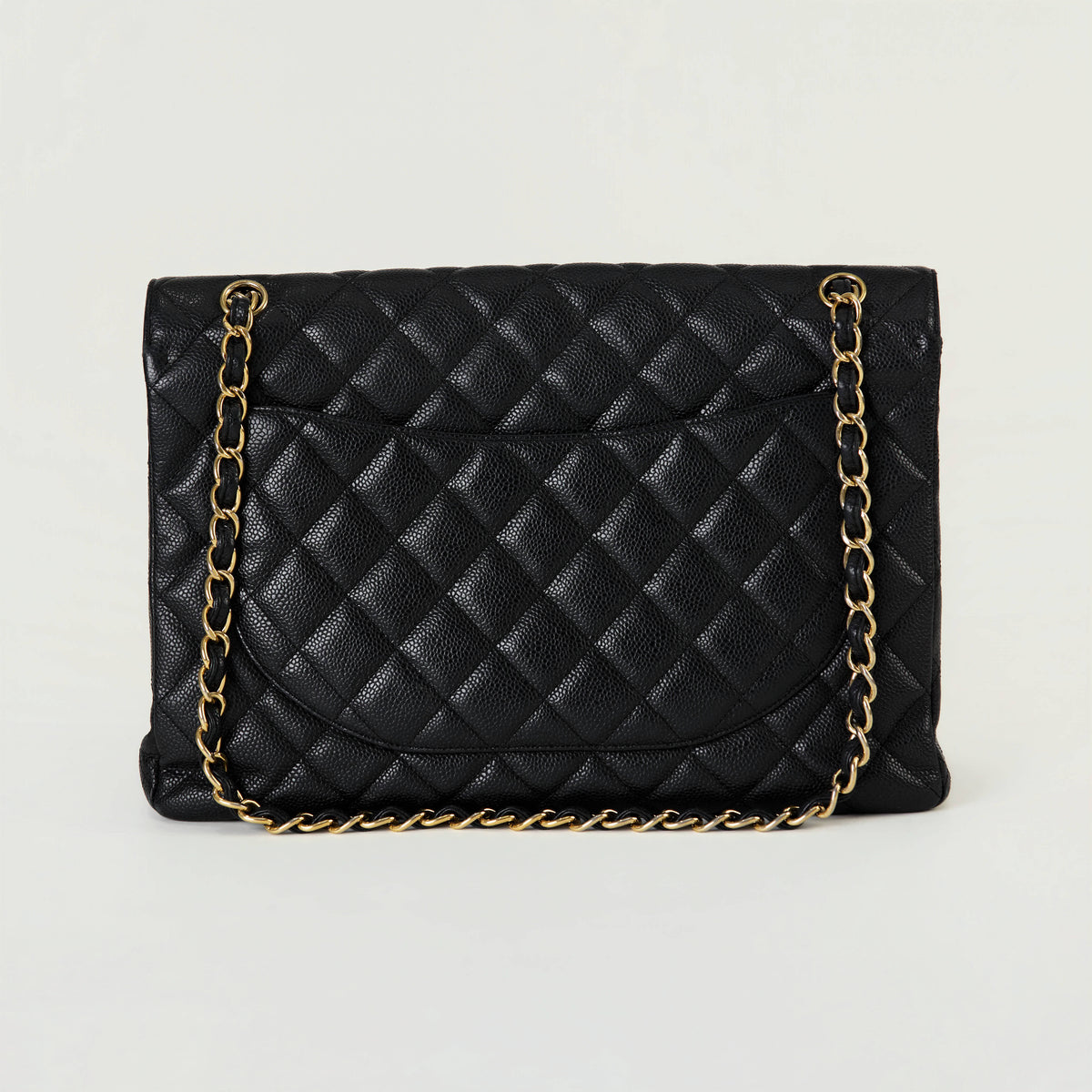 Chanel Classic Flap Maxi Black 
Caviar Gold Hardware Single Flap