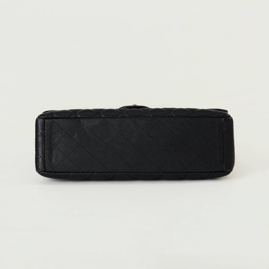 Chanel Classic Flap Maxi Black 
Caviar Gold Hardware Single Flap