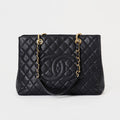 Chanel GST Grand Shopping Tote  Black Caviar Gold Hardware