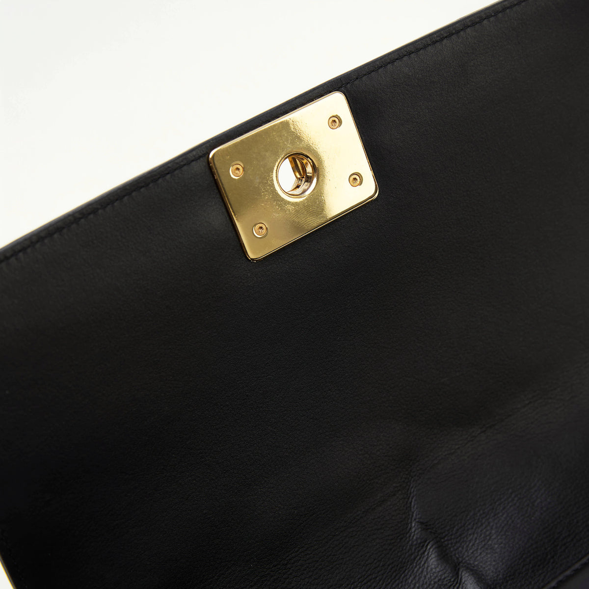 Chanel Le Boy Medium Black Lambskin Gold Hardware