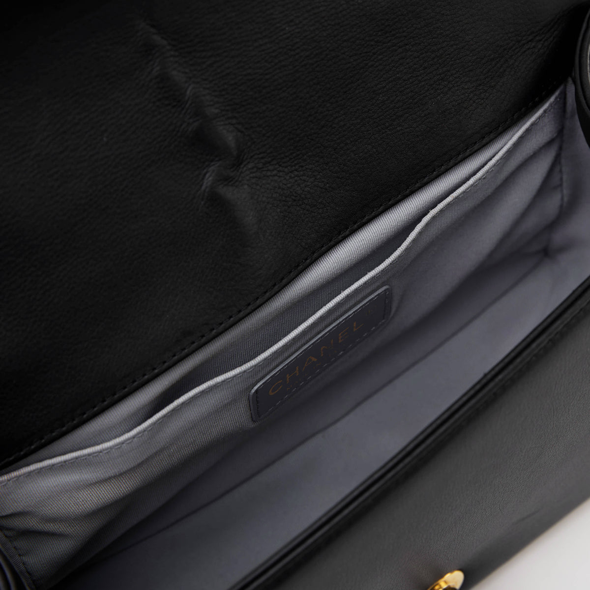 Chanel Le Boy Medium Black Lambskin Gold Hardware