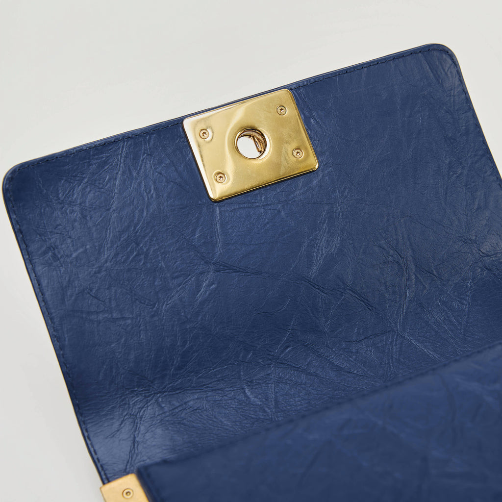 Chanel LeBoy Small Blue Aged Calf Gold Hardware