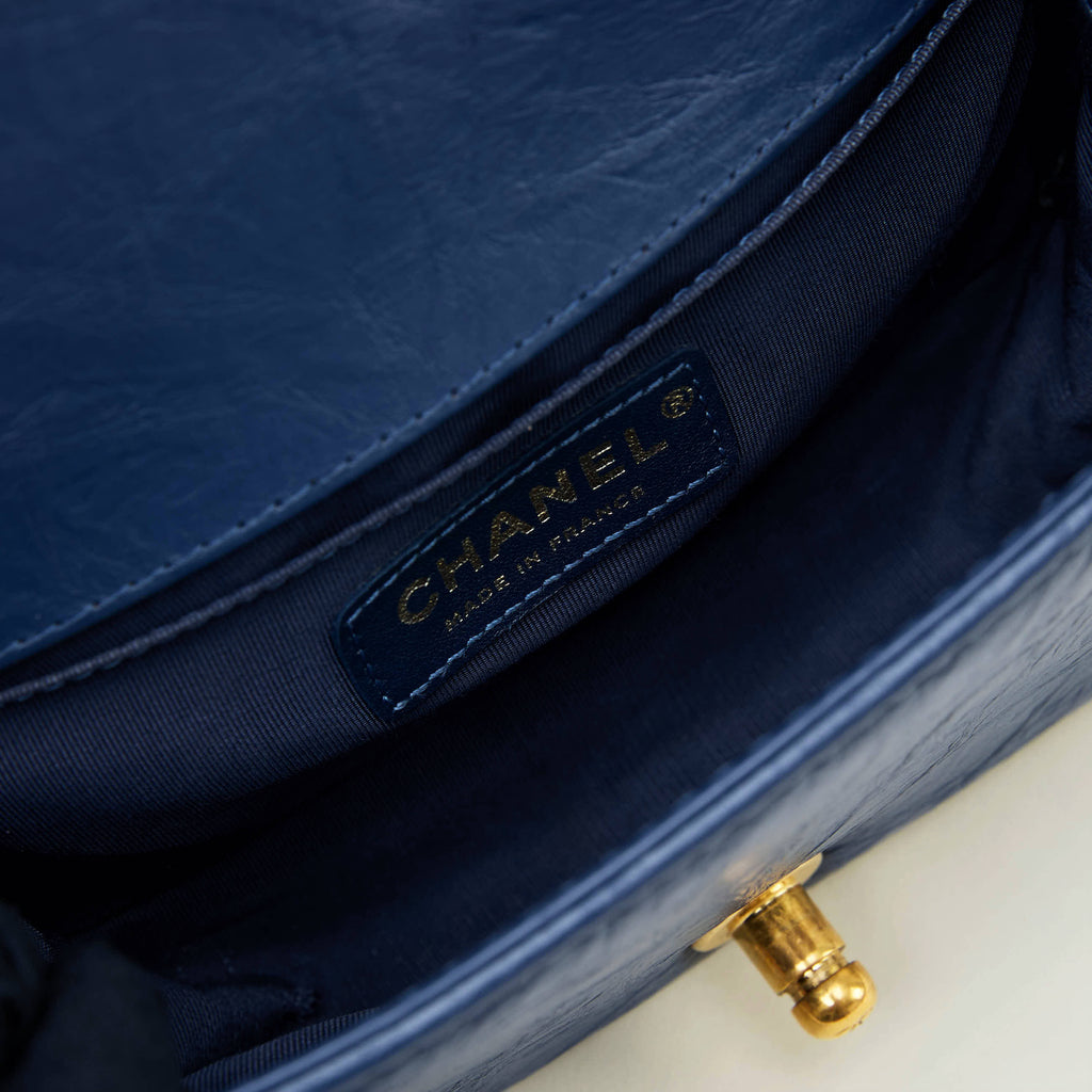 Chanel LeBoy Small Blue Aged Calf Gold Hardware