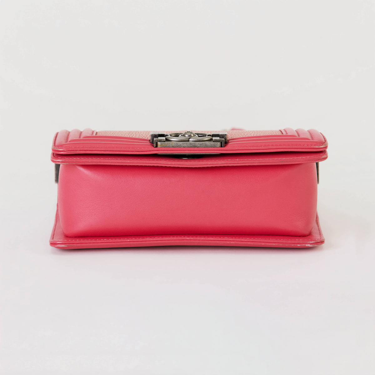 Chanel Le Boy Small Pink Stingray Leather Ruthenium Hardware
